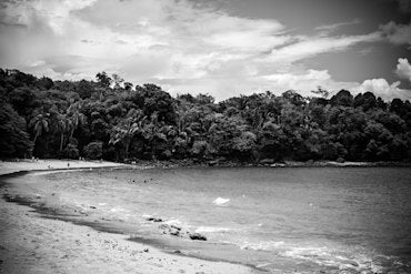 Blue Lagoon - Black and White - Costa Rica fine art photograph by Chandler Williams