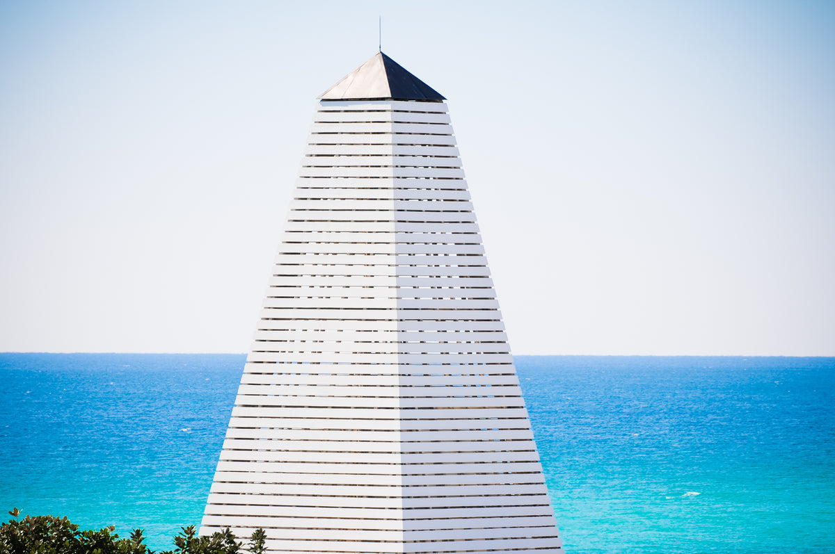 Seaside Obelisk fine art photography print of the Seaside Florida pavilion and Gulf water on Scenic Highway 30A by Chandler Williams for Modus Photography